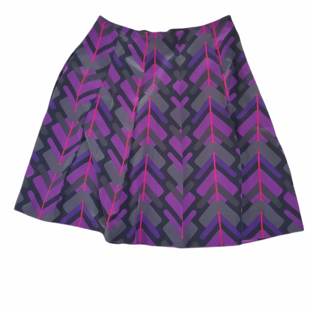 Liz Claiborne Purple Gray and Pink Midi Skirt